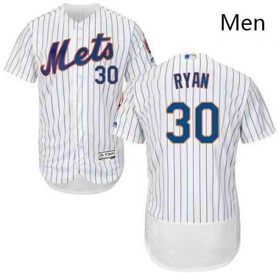 Mens Majestic New York Mets 30 Nolan Ryan White Home Flex Base Authentic Collection MLB Jersey
